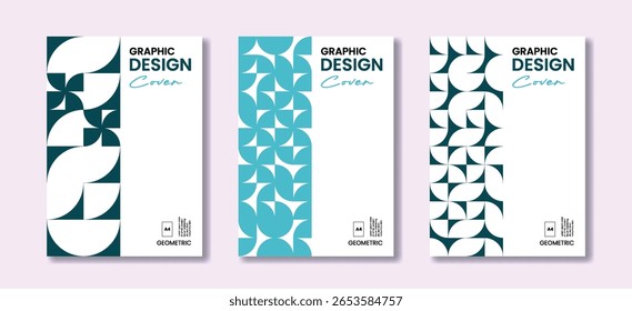 Conjunto de ritmo geométrico abstrato em um layout moderno, pode ser usado para catálogos de capa ou arte