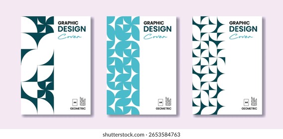 Conjunto de ritmo geométrico abstrato em um layout moderno, pode ser usado para catálogos de capa ou arte
