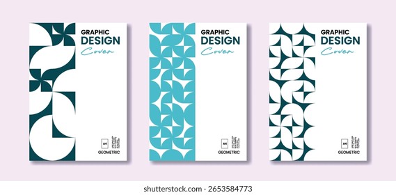 Conjunto de ritmo geométrico abstrato em um layout moderno, pode ser usado para catálogos de capa ou arte