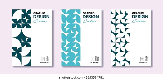 Conjunto de ritmo geométrico abstrato em um layout moderno, pode ser usado para catálogos de capa ou arte