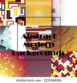 Set of abstract geometric seamless color background, vector illustration.