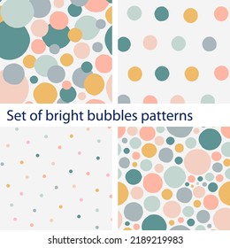 Set of abstract geometric seamless pastel patterns