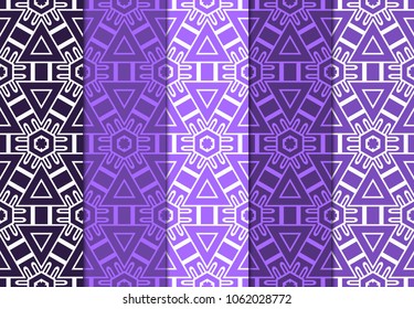 set of abstract with geometric seamless pattern and design elements for scrapbook. vector illustration. color