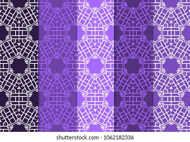 set of abstract with geometric seamless pattern and design elements for scrapbook. vector illustration. color