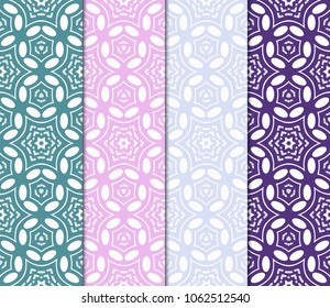Set of abstract geometric seamless pattern. Color Background, Texture for design, Interior, Print. Vector illustration.