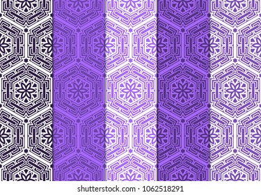 set of abstract with geometric seamless pattern and design elements for scrapbook. vector illustration. color