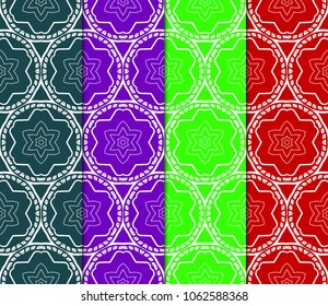 Set of abstract geometric seamless pattern. Color Background, Texture for design, Interior, Print. Vector illustration.