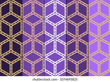 set of abstract with geometric seamless pattern and design elements for scrapbook. vector illustration. color