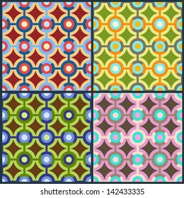 The set of abstract geometric seamless patterns.