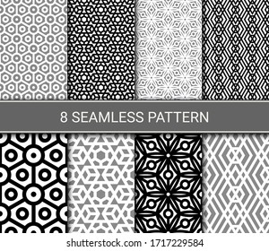 Satz abstrakter geometrischer nahtloser Muster, Vektorillustration-Illustration