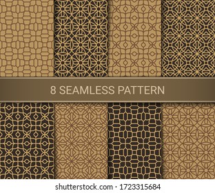 Set of abstract geometric seamless patterns artwork, vector illustration