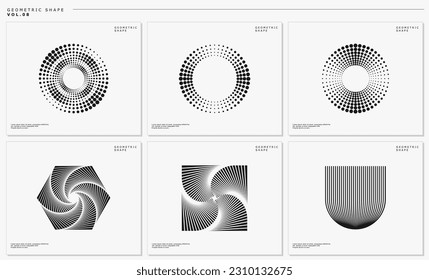 Set of abstract geometric shape logo design. Modern dynamic blend line logo.