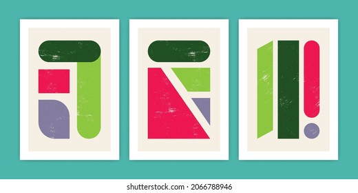 Set of Abstract Geometric Shape Poster