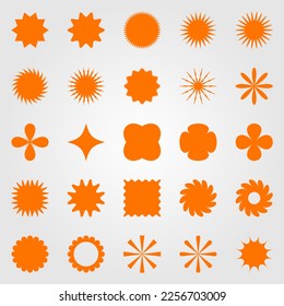Set abstract geometric shape silhouettes.