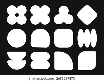 Set of Abstract Geometric Shapes Composition
