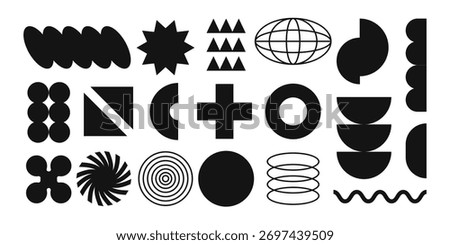 Set of Abstract Geometric Shapes and Element