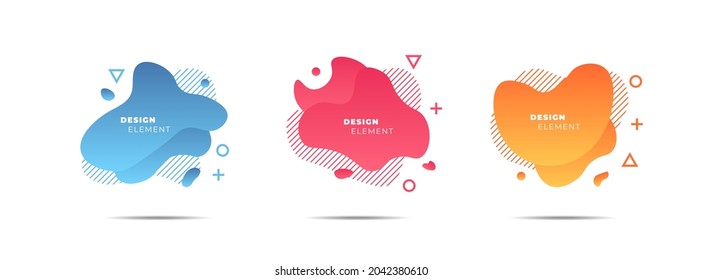 Conjunto de formas geométricas abstractas de formas fluidas. Ilustración del vector