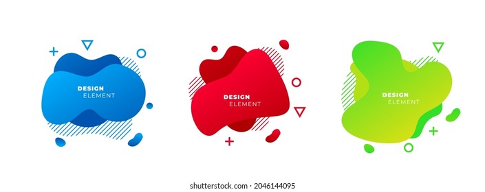 Conjunto de formas geométricas abstractas de formas fluidas. Ilustración del vector