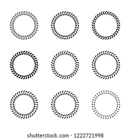 Set Abstract geometric shapes, futuristic wavy fractal of star and circle. Vector square and other different decorative elements. Signs and symbols in outline