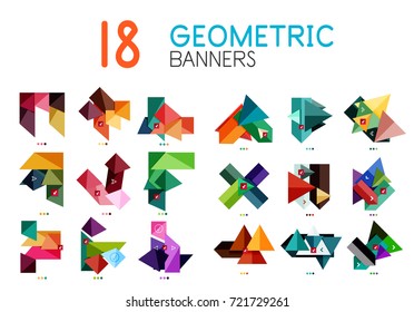 Conjunto de formas geométricas y iconos abstractos. Ilustración del vector