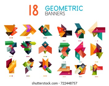 Set of abstract geometric shapes and icons. Vector illustration