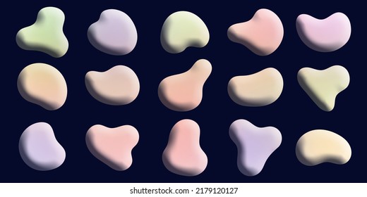 Set of abstract geometric shapes, multicolor elements on black background, vector design