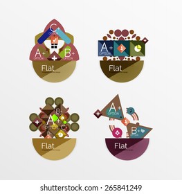 Conjunto de formas geométricas abstractas con opciones. Banners infográficos, diseños. Gráficos de papel