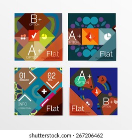 Conjunto de formas geométricas abstractas con opciones. Banners infográficos, diseños. Gráficos de papel