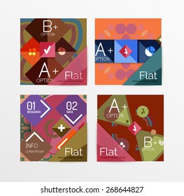Set of abstract geometric shapes with options. Infographic banners, layouts. Paper graphics