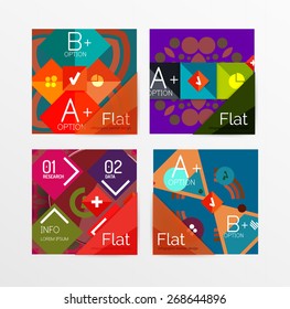 Set of abstract geometric shapes with options. Infographic banners, layouts. Paper graphics