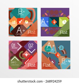Conjunto de formas geométricas abstractas con opciones. Banners infográficos, diseños. Gráficos de papel