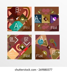 Conjunto de formas geométricas abstratas com opções. Banners infográficos, layouts. Gráficos de papel