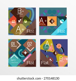 Set of abstract geometric shapes with options. Infographic banners, layouts. Paper graphics