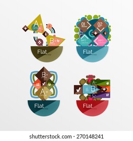 Conjunto de formas geométricas abstractas con opciones. Banners infográficos, diseños. Gráficos de papel