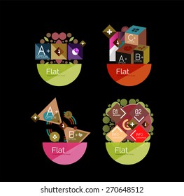 Conjunto de formas geométricas abstractas con opciones. Banners infográficos, diseños. Gráficos de papel