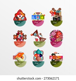 Conjunto de formas geométricas abstractas con opciones. Banners infográficos, diseños. Gráficos de papel