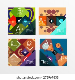 Set of abstract geometric shapes with options. Infographic banners, layouts. Paper graphics