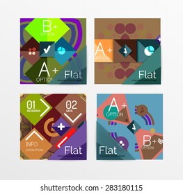 Conjunto de formas geométricas abstractas con opciones. Banners infográficos, diseños. Gráficos de papel