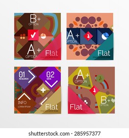 Set of abstract geometric shapes with options. Infographic banners, layouts. Paper graphics