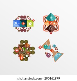 Conjunto de formas geométricas abstractas con opciones. Banners infográficos, diseños. Gráficos de papel