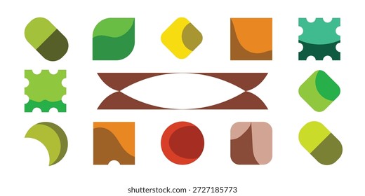 Conjunto de Formas Geométricas Abstratas com Cores Sobrepostas - Elementos Vetoriais de Tom Terroso