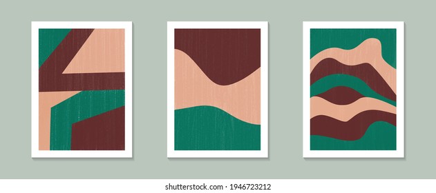 Set of abstract geometric shapes poster, Abstract contemporary collage of geometric shapes in a modern trendy style, Perfect shapes vector for prints, cover, packaging, wall art, social media