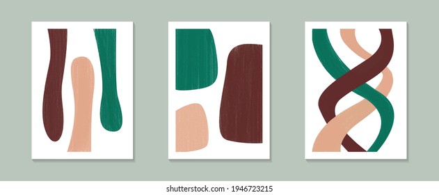 Set of abstract geometric shapes poster, Abstract contemporary collage of geometric shapes in a modern trendy style, Perfect shapes vector for prints, cover, packaging, wall art, social media