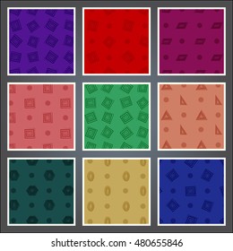 Set abstract geometric shapes. Seamless style. Vector illustration