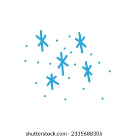 Conjunto de formas geométricas abstractas de copos de nieve. Ilustración de vector chilena de color dibujado a mano