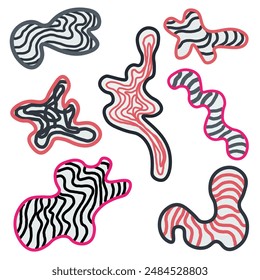 set abstract geometric shapes in space in vector. Elements for design print logo icons banner cover