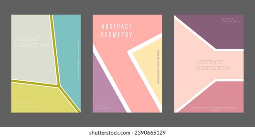 A set of abstract geometric shapes. Template for postcards, posters, covers, interior and creative design
