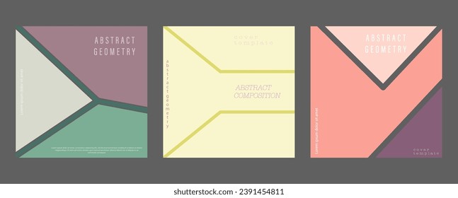 Un conjunto de formas geométricas abstractas. Plantilla para postales, carteles, cubiertas, diseño interior y creativo