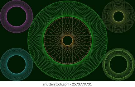 Set of Abstract geometric shapes trending futuristic line design elements, infographic shapes. Vector illustration.