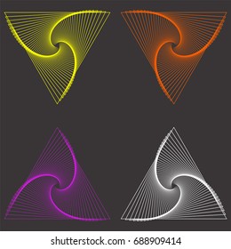 Set of abstract geometric spirograph background. vector illustration. EPS10